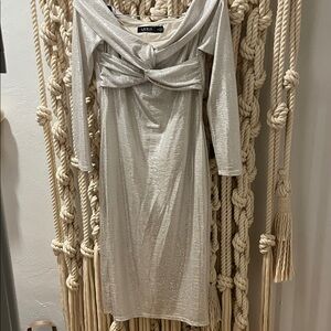 Strapless Silver Dress